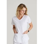 Skechers Breeze V Neck Scrub Top White XL Comfortable Medical Uniform - Skechers