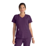 Skechers Breeze V Neck Scrub Top Purple M Comfortable Medical Uniform - Skechers