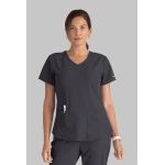 Skechers Breeze V Neck Scrub Top Charcoal L Comfortable Medical Uniform - Skechers