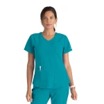 Skechers Breeze V Neck Scrub Top Teal XL Comfortable Medical Uniform - Skechers