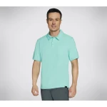 Skechers Men's Skech Breeze Slub Polo Shirt 100% Organic Cotton Green Medium 3 Button Placket Chest Pocket Eco Friendly Comfortable Short Sleeve Collared Tee - Skechers