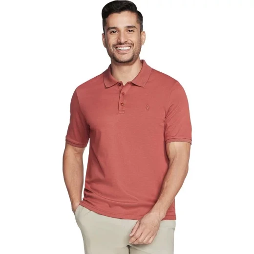 Skechers Men's Off Duty Polo Shirt Red GO DRI Pique Fabric Large Skechers Men's Off Duty Polo Shirt Red GO DRI Pique Fabric Large