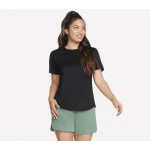 Go Dri Swift Women's T-Shirt Black Medium: Experience Ultimate Comfort and Performance with This Moisture Wicking and Quick Drying Crew Neck Tee, Perfect for Yoga and Weekends - Skechers