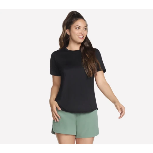 Go Dri Swift Women's T-Shirt Black Size L Moisture Wicking Quick Drying Crew Neck Yoga Tee for Active Women Comfortable Everyday Wear Perfect for Weekends 100% Polyester - Skechers - Image 2
