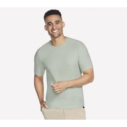 تي شيرت جودري الرجالي GO DRI All Day: صديق للبيئة، طارد للرطوبة، سريع الجفاف، بأكمام قصيرة، أخضر فاتح، مقاس XL، درزات مسطحة للراحة، رقم المنتج TS107 - سكيتشرز - Image 2
