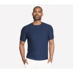 Men's Godri All Day Tee Navy Blue Large Moisture Wicking Quick Drying Eco Friendly Short Sleeve Crew Neck T Shirt Flatlock Seams Planet Matters for Comfort and Performance - Skechers