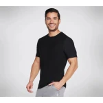 GO DRI® All Day Men's Tee T-Shirt Black Size S Eco Friendly Moisture Wicking Quick Drying Short Sleeve Flatlock Seams for Comfort - Skechers