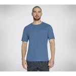 Skechers Men's Skech Breeze Slub Pocket Tee Navy Classic Fit Short Sleeve - Skechers
