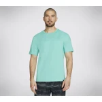 Skechers Men's Skech Breeze Slub Pocket Tee Green Classic Fit Short Sleeve 100% Cotton Eco Friendly Crewneck Available in Size M Perfect Everyday Casual Wear - Skechers