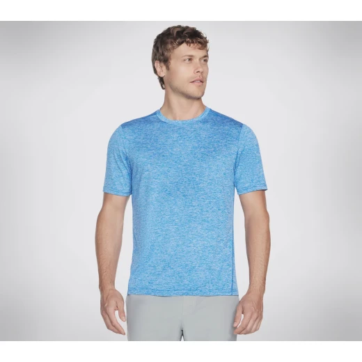 Skechers Go Dri Charge Tee Men's Blue Moisture Wicking Short Sleeve Shirt Skechers Go Dri Charge Tee Men's Blue Moisture Wicking Short Sleeve Shirt