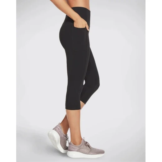 Skechers Go Walk Wear High Waisted Capri Legging Black XL Athletic Comfort - Skechers - Image 3