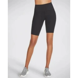 Skechers GoWalk Wear High Waisted Bike Shorts Black 10 Inch for Women