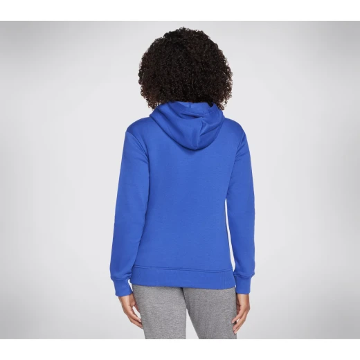 Skechers Signature Women's Pullover Hoodie Blue Medium SKECH SWEATS Fleece Attached Hood Kangaroo Pocket Long Sleeves WHD116 GURY Comfortable Classic Knit 1 Piece - Skechers - Image 3