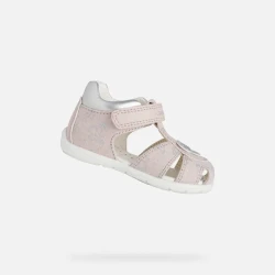Geox Elthan Baby Girls First Steps Sandals Rose 26 Breathable Canvas