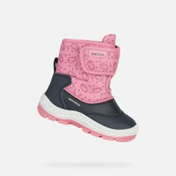 Geox Flanfil ABX Baby Waterproof Ankle Boots Black Penguin Print 22
