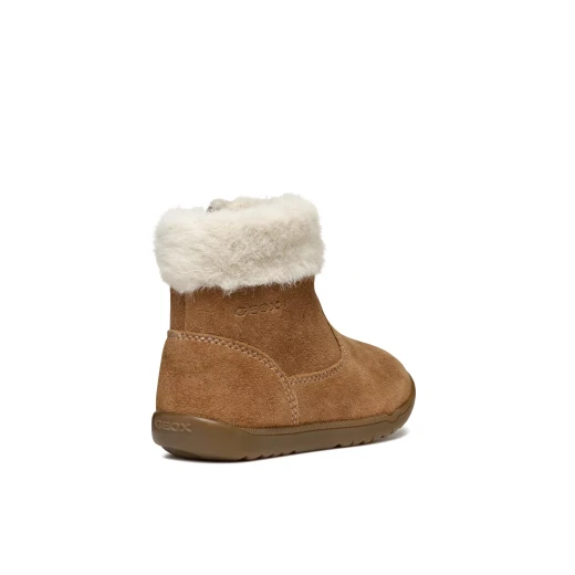Geox Macchia Baby Girls' Brown Suede Ankle Boots with Faux Fur Trim, Heel and Toe Guard for City Outings, Size 24, First Steps, Cosy and Stylish, Item Code B464PC.00022.C6627 - Geox - Image 13