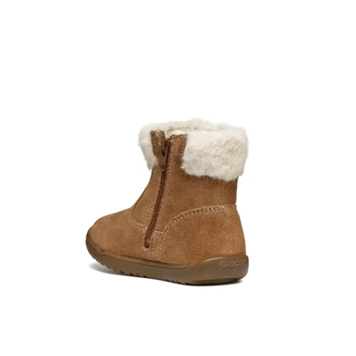 Geox Macchia Baby Girls' Brown Suede Ankle Boots with Faux Fur Trim, Heel and Toe Guard for City Outings, Size 24, First Steps, Cosy and Stylish, Item Code B464PC.00022.C6627 - Geox - Image 15