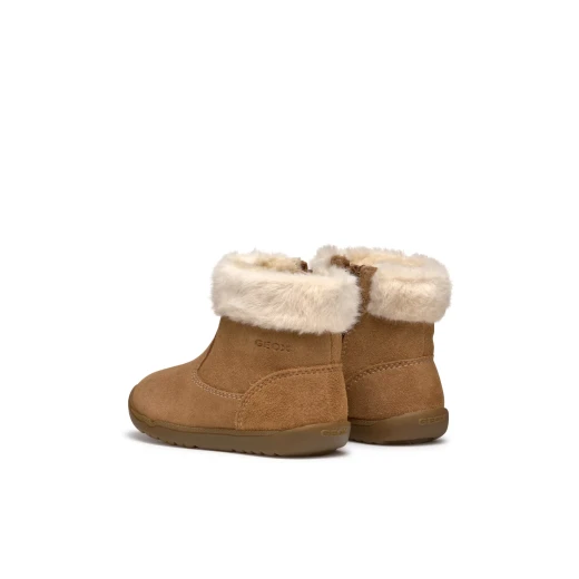 Geox Macchia Baby Girls' Brown Suede Ankle Boots with Faux Fur Trim, Heel and Toe Guard for City Outings, Size 24, First Steps, Cosy and Stylish, Item Code B464PC.00022.C6627 - Geox - Image 18