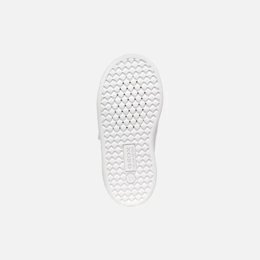Eclyper Baby Girls' Low Cut White Sneakers 22 Size Leather Effect - Geox - Image 3