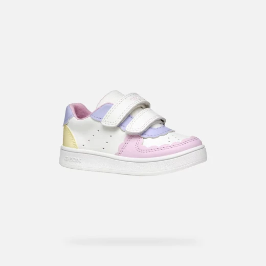 Eclyper Baby Girls' Low Cut White Sneakers 22 Size Leather Effect - Geox - Image 4
