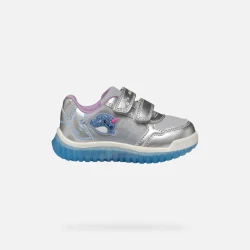 Lightyloo Baby Girls' Silver Sneakers with Twinkling Lights: Lightweight, Flexible, and Fashionable Low Cut Design for Everyday Wear. Size 23.