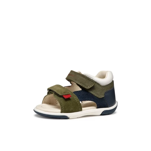 Zapito Baby Boys' First Steps Sandals in Green Suede and Waxed Leather, Closed Back Design for Comfort and Support, Size 24 - Geox - Image 5