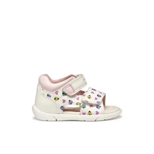 صندل زابيتو بيبي للبنات للمشي الأول باللون الأبيض بتصميم جلد صناعي ظهر مغلق مريح وداعم للأقدام الصغيرة مقاس 23 نمط رياضي أنيق للملابس اليومية الكاجوال