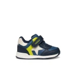 RISHON BABY Navy First Steps Sneakers for Baby Boys Lightweight Breathable Cushioned Sporty Design Nylon and Leather Effect Upper Size 22 for Everyday Comfort and Activity - Geox