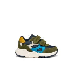 Geox Flexyper Mini Baby Sneakers Dark Green Suede Leatherette Casual Sporty Shoes for Baby Boys Size 22 Comfortable and Flexible Design