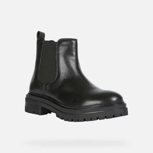 Geox Iridea Women's Black Leather Ankle Boots Size 36 Chelsea Style Breathable Comfortable Design Perfect For Office And Evening Wear Featuring Fast Delivery and Easy Exchange - Geox - Image 4