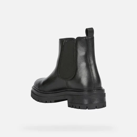 Geox Iridea Women's Black Leather Ankle Boots Size 36 Chelsea Style Breathable Comfortable Design Perfect For Office And Evening Wear Featuring Fast Delivery and Easy Exchange - Geox - Image 5