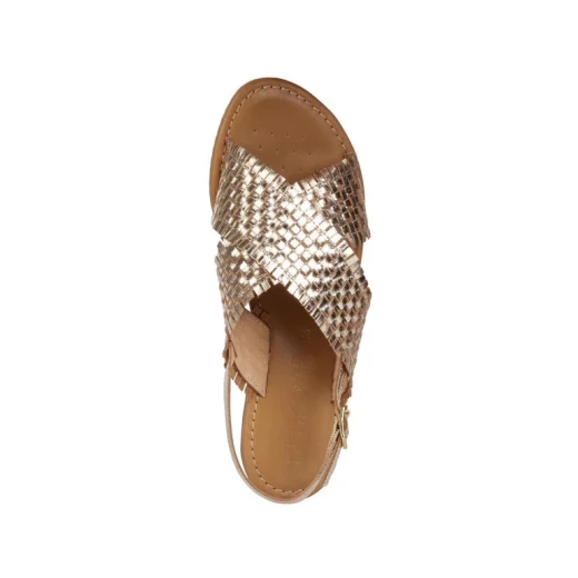 Geox Sozy S Women's Flat Sandals Braided Detail Light Gold Size 36 - Geox - Image 7