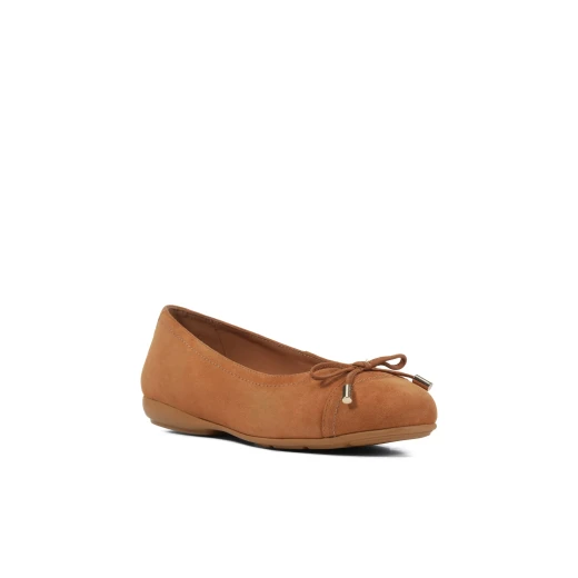 Annytah Woman Ballet Flats Suede Cognac 36 Round Toe Breathable - Geox - Image 3