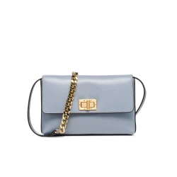 Liliane Woman Mini Bag Versatile Plain Leather Light Sky Desk to Dinner Clutch