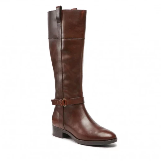 Geox Larysse Women's Cognac Leather Ankle Boots with Buckle Strap, Breathable Urban Style, Size 37, Low Heel, Fast Delivery and Easy Exchange - Geox - Image 3