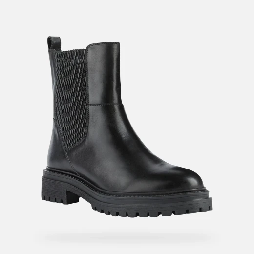 Geox Iridea Women's Ankle Boots Black Leather Chelsea Style 37 Comfortable Urban Footwear Easy On/Off Design Fast Delivery and Exchange - Geox - Image 3