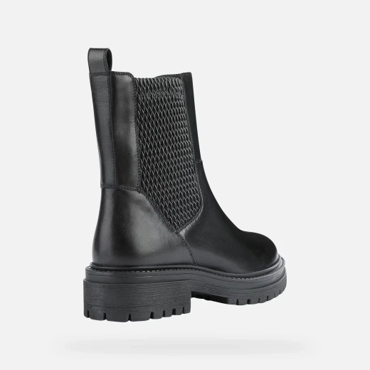 Geox Iridea Women's Ankle Boots Black Leather Chelsea Style 37 Comfortable Urban Footwear Easy On/Off Design Fast Delivery and Exchange - Geox - Image 4