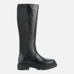 Geox Iridea Woman's Black Leather Breathable Boots With Urban Style And Lug Sole For Superior Traction Size 37 Featuring Premium Materials And All Day Comfort - Geox