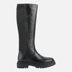 Geox Iridea Woman's Black Leather Breathable Boots With Urban Style And Lug Sole For Superior Traction Size 37 Featuring Premium Materials And All Day Comfort