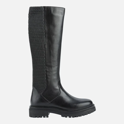 Geox Iridea Woman's Black Leather Breathable Boots With Urban Style And Lug Sole For Superior Traction Size 37 Featuring Premium Materials And All Day Comfort - Geox - Image 2
