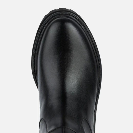 Geox Iridea Woman's Black Leather Breathable Boots With Urban Style And Lug Sole For Superior Traction Size 37 Featuring Premium Materials And All Day Comfort - Geox - Image 5