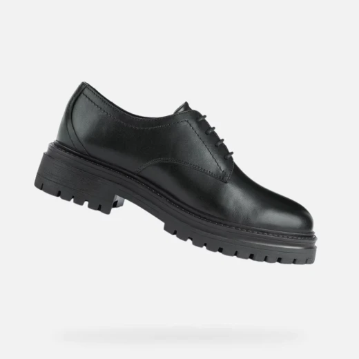Geox Iridea Woman Black Leather Loafers Breathable Waterproof Sole Size 36