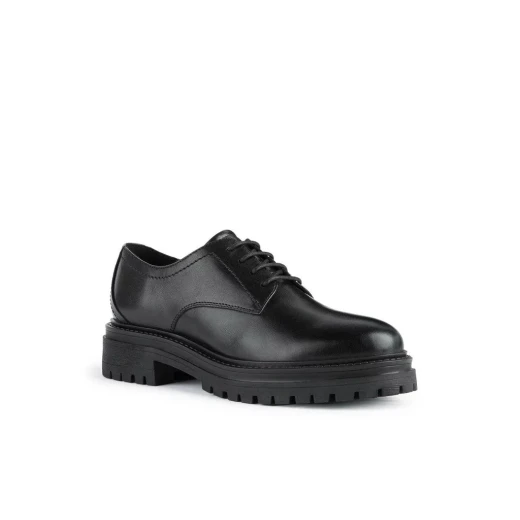 Geox Iridea Woman Black Leather Loafers Breathable Waterproof Sole Size 36 - Geox - Image 3