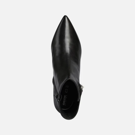 Geox Bigliana Women's Ankle Boots Black Nappa Leather Pointed Toe Column Heel Elegant Formal Style Size 38 Comfortable City Wear Office Appropriate Occasion Boots - Geox - Image 5