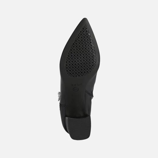 Geox Bigliana Women's Ankle Boots in Black Nappa Leather, Pointed Toe, Column Heel, Size 37, Elegant and Comfortable City Style - Geox - Image 6