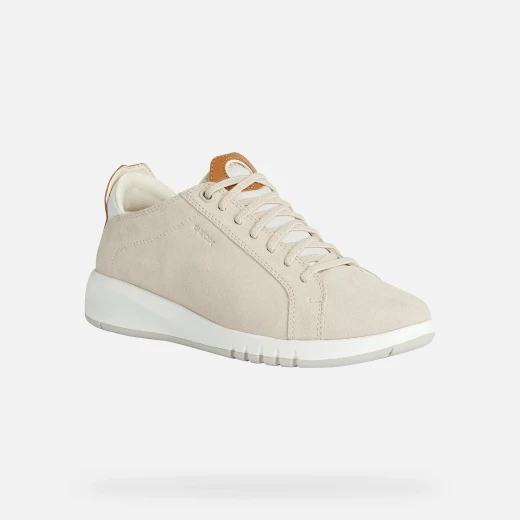 Geox Aerantis Woman Sneakers Off White 38 Ultra Breathable Modern Design Suede Nappa Upper Comfortable Active Style Perfect For Everyday Leisure 100% Authentic - Geox - Image 3