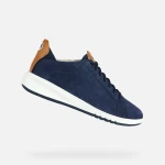 Geox Aerantis Woman Sneakers Navy Blue Suede and Nappa Leather 36 - Geox