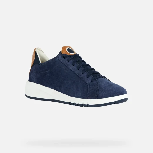 Geox Aerantis Woman Navy Blue Suede & Nappa Leather Sneakers Ultra Breathable Comfort Modern Active Style Size 41 Fast Delivery & Easy Exchange - Geox - Image 3