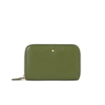 Only Sage Women's Leather Wallet with Zip Closure, Medium Size, Tumbled Leather, 15cm x 9.5cm x 2.5cm, Spacious Design for Cards, Banknotes, Coins, and ID - Geox