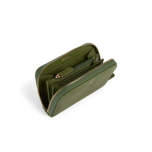 Only Sage Women's Leather Wallet with Zip Closure, Medium Size, Tumbled Leather, 15cm x 9.5cm x 2.5cm, Spacious Design for Cards, Banknotes, Coins, and ID - Geox - Image 3